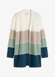 Długi sweter rozpinany. Brązowe kardigany damskie bonprix, bez wzorów. Za 149.99 zł.