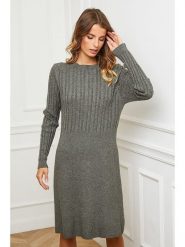 Joséfine Sukienka dzianinowa "Garcy" w kolorze oliwkowym rozmiar: L. Brązowe sukienki damskie Joséfine, bez wzorów, z dzianiny, bez ramiączek. Za 208.99 zł.
