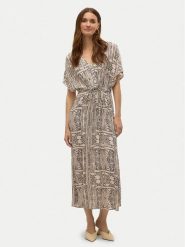 Vero Moda Sukienka letnia Menny 10303701 Beżowy Loose Fit. Brązowe sukienki damskie Vero Moda, bez wzorów, z wiskozy, bez ramiączek. Za 159.99 zł.