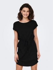 ONLY Sukienka codzienna 15153021 Czarny Regular Fit. Czarne sukienki damskie Only, bez wzorów, z bawełny, bez ramiączek. Za 49.99 zł.