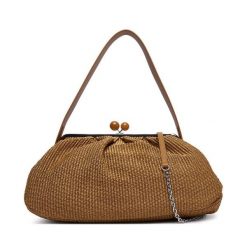 Torebka Weekend Max Mara. Brązowe torebki wieczorowe damskie Weekend Max Mara, bez wzorów, bez dodatków. Za 1,739.00 zł.