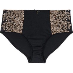 Figi maxi Premium bonprix czarno-złoty. Czarne figi bonprix, z haftami. Za 34.99 zł.
