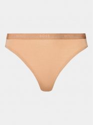 Boss Stringi 50502752 Beżowy. Brązowe stringi Boss, bez wzorów, z wiskozy. Za 99.99 zł.