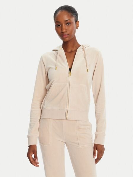 Juicy Couture Bluza Robertson JCAP176G Beżowy Slim Fit. Brązowe bluzy damskie Juicy Couture, l, bez wzorów, z syntetyku, bez kaptura. Za 399.99 zł.