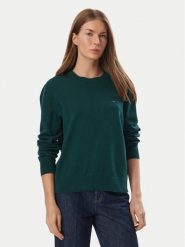 Tommy Jeans Sweter Essential DW0DW23360 Zielony ciemny Regular Fit. Zielone swetry klasyczne damskie Tommy Jeans, xxs, z bawełny, bez kołnierzyka. Za 369.99 zł.