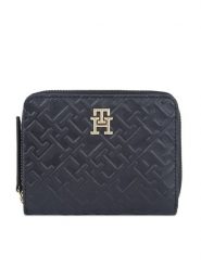 Tommy Hilfiger Portfel Th Refined Med Za Mono AW0AW15755 Czarny. Czarne portfele damskie Tommy Hilfiger, bez wzorów, ze skóry. Za 239.99 zł.