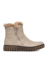 Rieker Botki CEO-Y3481-60 Beżowy jasny. Brązowe botki damskie Rieker, bez obcasa, na płaskiej podeszwie, bez zapięcia. Za 389.99 zł.