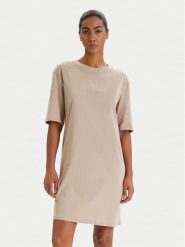 Armani Exchange Sukienka codzienna XW000825 AF10356 U6223 Beżowy Regular Fit. Brązowe sukienki damskie Armani Exchange, bez wzorów, z bawełny, bez ramiączek. Za 379.99 zł.