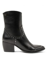 Lazamani Skórzane botki w kolorze czarnym rozmiar: 37. Czarne botki damskie Lazamani, eleganckie, bez obcasa, bez zapięcia. Za 347.99 zł.