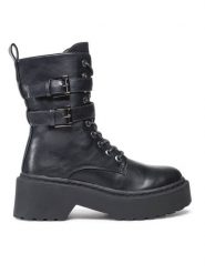 DeeZee Trapery WS5656-01 Czarny. Czarne trapery damskie DeeZee, ze skóry, bez zapięcia. Za 229.99 zł.