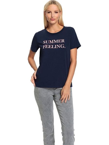 Heine Koszulka w kolorze granatowym rozmiar: 46. Niebieskie koszulki damskie Heine, bez wzorów, bez kołnierzyka, bez ramiączek. Za 52.42 zł.