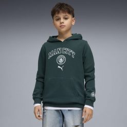 Młodzieżowa bluza z kapturem Manchester City FtblCulture PUMA. Niebieskia bluzy damskie Puma, m, bez wzorów, z kapturem. Za 249.00 zł.