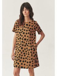 TATUUM Sukienka w kolorze jasnobrązowo-czarnym rozmiar: 44. Brązowe sukienki damskie TATUUM, bez wzorów, bez ramiączek. Za 161.34 zł.