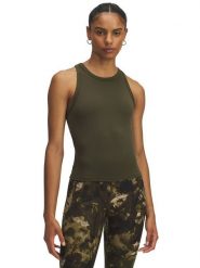 Under Armour Top funkcyjny w kolorze khaki rozmiar: XS. Brązowe koszulki sportowe damskie Under Armour, xs, bez wzorów, bez ramiączek. Za 117.73 zł.