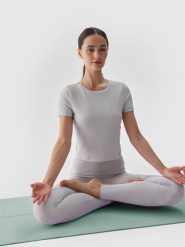 4F Koszulka do jogi i pilatesu slim szybkoschnąca damska - szara XL. Szare koszulki sportowe damskie 4F, xl, bez wzorów, z dzianiny, bez ramiączek, na fitness i siłownię. W wyprzedaży za 39.99 zł.