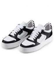 Anna Morellini Skórzane sneakersy "Velana" w kolorze biało-czarnym rozmiar: 39. Białe obuwie sportowe damskie Anna Morellini, bez zapięcia. Za 312.58 zł.