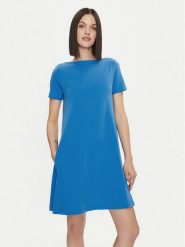 United Colors Of Benetton Sukienka codzienna 3Z1RDV01E Niebieski Regular Fit. Niebieskie sukienki damskie United Colors Of Benetton, bez wzorów, z bawełny, bez ramiączek. Za 99.99 zł.
