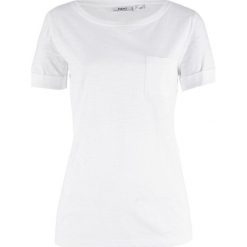 T-shirt z czystej bawełny. Białe t-shirty damskie bonprix, bez wzorów, z bawełny, bez kołnierzyka. Za 42.99 zł.