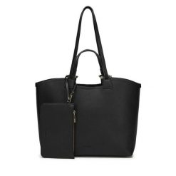 Torebka GINO ROSSI. Czarne shopper bag Gino Rossi, bez wzorów, bez dodatków. Za 195.99 zł.