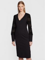 TWINSET Sukienka koktajlowa 222TT2180 Czarny Slim Fit. Czarne sukienki damskie Twinset, bez wzorów, z syntetyku, wizytowe, bez ramiączek. Za 559.99 zł.
