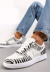 Biało-Czarne Sneakersy przed Kostkę z Sznurowaniem Eleuteria. Białe obuwie sportowe damskie Renee, przed kostkę, bez zapięcia. Za 74.99 zł.