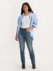 Levi's Dżinsy "724" - Regular fit - w kolorze granatowym rozmiar: W28/32. Niebieskie jeansy damskie Levi's, z podwyższonym stanem. Za 233.33 zł.