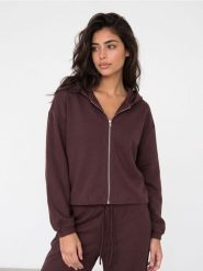 Rozpinana bluza dresowa z kapturem, z grubej prążkowanej dzianiny - czerwony. Czerwone bluzy damskie Sinsay, l, bez wzorów, z dresówki, z kapturem. Za 59.99 zł.