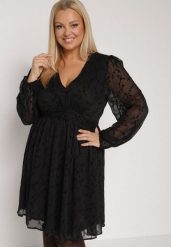 Czarna Rozkloszowana Sukienka z Siateczki z Kwiatowym Wzorem Vidnessa. Czarne sukienki damskie Born2be, bez wzorów, z poliesteru, klasyczne, bez ramiączek. Za 149.99 zł.