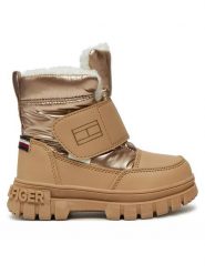 Tommy Hilfiger Śniegowce Fur Boot T1A5-33605-1695 M Beżowy. Brązowe kozaki dziewczęce Tommy Hilfiger, bez wzorów, z materiału, bez obcasa, bez zapięcia. Za 419.99 zł.