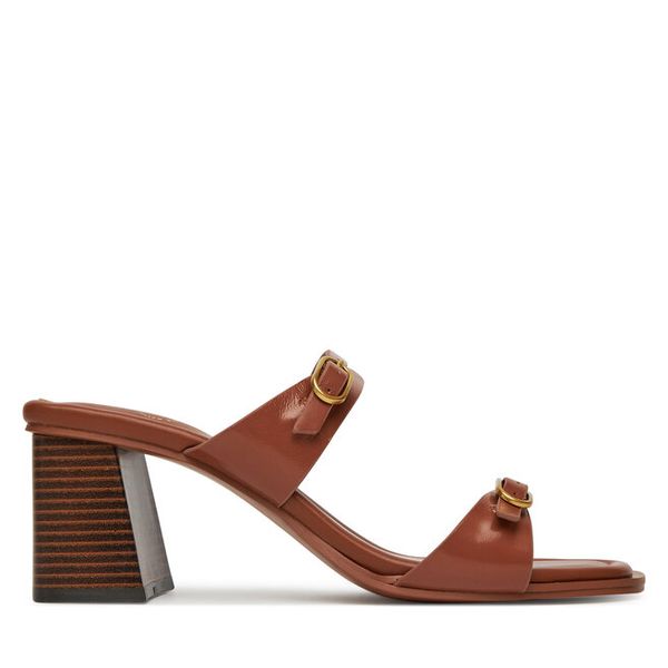 Klapki Aldo. Brązowe klapki damskie ALDO, bez wzorów, bez obcasa, bez zapięcia. Za 499.99 zł.