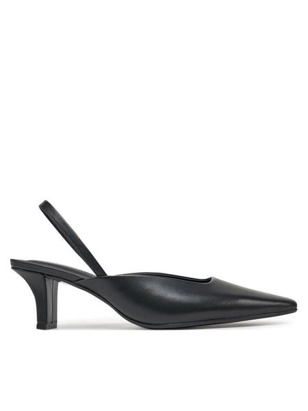 Calvin Klein Czółenka Heel Mule Pump 50 - Lth HW0HW02551 Czarny. Czarne czółenka damskie Calvin Klein, bez wzorów, ze skóry, bez obcasa. Za 329.99 zł.