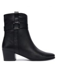 Caprice Botki 9-25305-45 Czarny. Czarne botki damskie Caprice, ze skóry, bez obcasa, na słupku, bez zapięcia. Za 589.99 zł.