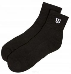 Skarpety tenisowe Wilson Quarter Sock 1P. Czarne skarpetki damskie Wilson, bez wzorów, z bawełny. Za 49.00 zł.
