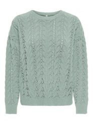 ONLY Sweter w kolorze zielonym rozmiar: XS. Zielone swetry klasyczne damskie Only, xs, ze splotem, bez kołnierzyka. Za 149.95 zł.