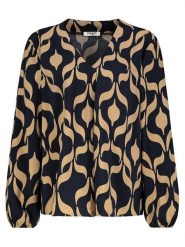 Sublevel Bluzka w kolorze beżowo-czarnym rozmiar: S. Brązowe bluzki damskie Sublevel, s, bez wzorów, bez kołnierzyka, bez ramiączek. Za 87.19 zł.