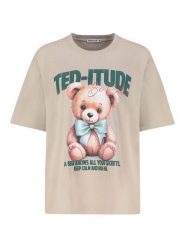 Sublevel Koszulka w kolorze beżowym rozmiar: XS. Brązowe koszulki damskie Sublevel, xs, bez wzorów, z bawełny, bez kołnierzyka, bez ramiączek. Za 43.88 zł.