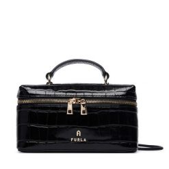 Torebka Furla. Czarne kuferki damskie Furla, bez wzorów, bez dodatków. Za 1,039.00 zł.