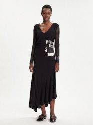 Desigual Sukienka codzienna Posinew 25WWVW26 Czarny Slim Fit. Czarne sukienki damskie Desigual, bez wzorów, z wiskozy, bez ramiączek. Za 299.99 zł.