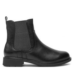 Botki Jana. Czarne botki damskie JANA, bez obcasa, na płaskiej podeszwie, bez zapięcia. Za 299.99 zł.