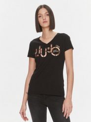 Liu Jo T-Shirt MF3338 JS923 Czarny Regular Fit. Czarne t-shirty damskie Liu Jo, xs, bez wzorów, z bawełny, bez kołnierzyka. Za 289.99 zł.