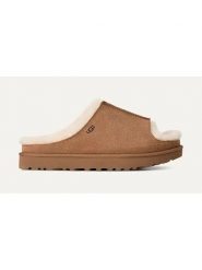 UGG Skórzane kapcie "Greenport" w kolorze jasnobrązowym rozmiar: 41. Brązowe kapcie damskie Ugg, ze skóry. Za 483.17 zł.