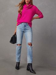 LA Angels Sweter w kolorze różowym rozmiar: L. Różowe golfy damskie LA Angels, l, bez wzorów, z bawełny, bez ramiączek. Za 152.99 zł.