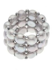 Pearl Addict Pierścionek z perłami w kolorze szarym rozmiar: onesize. Szare pierścionki damskie Pearl Addict, z perłą. Za 187.52 zł.