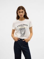 Vero Moda Koszulka w kolorze czarnym rozmiar: XS. Białe bluzki damskie Vero Moda, xs, bez wzorów, z bawełny, bez kołnierzyka, bez ramiączek. Za 61.46 zł.