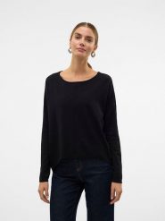 Vero Moda Sweter w kolorze czarnym rozmiar: L. Czarne swetry klasyczne damskie Vero Moda, l, z włókna, bez kołnierzyka. Za 116.45 zł.