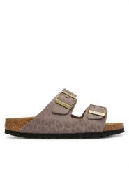 Birkenstock Klapki Arizona 1031941 Beżowy. Brązowe klapki damskie Birkenstock, bez wzorów, ze skóry, bez obcasa, bez zapięcia. Za 449.99 zł.