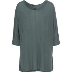 Sweter z dzianiny o splocie drobnych oczek, z rękawami 3/4. Czarne swetry klasyczne damskie bonprix, z dzianiny, bez kołnierzyka. Za 92.99 zł.