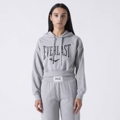 ICONIC BLUZA Z KAPTUREM KROTKA SIWY MELANZ BAWELNA, POLIESTER. Szare bluzy damskie EVERLAST, l, bez wzorów, z bawełny, z kapturem. Za 242.75 zł.
