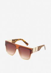 Brązowe Geometryczne Okulary Przeciwsłoneczne w Panterkę z Filtrem UV Griosae. Brązowe okulary przeciwsłoneczne damskie Renee. Za 34.99 zł.