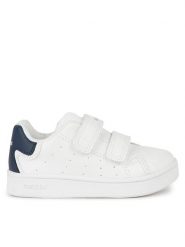Geox Sneakersy B Eclyper Boy B365LA 000BC C0899 Biały. Białe buty sportowe chłopięce Geox, ze skóry, bez zapięcia. Za 129.99 zł.